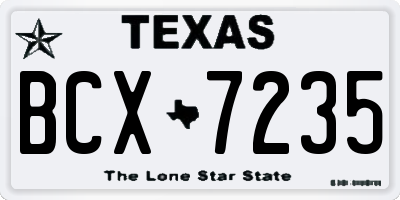 TX license plate BCX7235