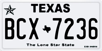 TX license plate BCX7236