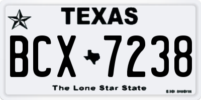 TX license plate BCX7238