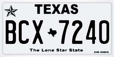 TX license plate BCX7240
