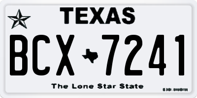 TX license plate BCX7241