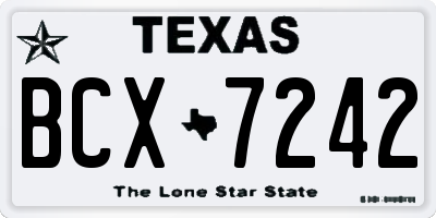 TX license plate BCX7242