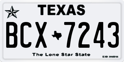 TX license plate BCX7243