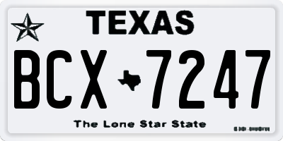 TX license plate BCX7247