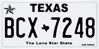 TX license plate BCX7248