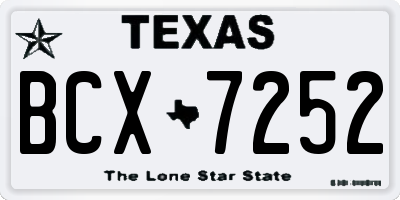 TX license plate BCX7252