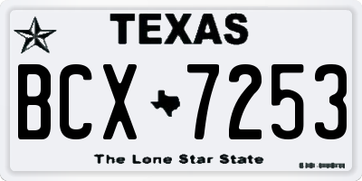 TX license plate BCX7253