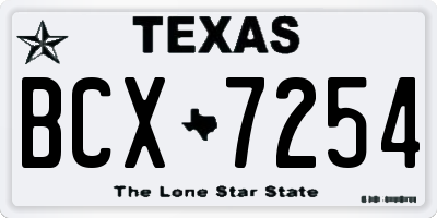 TX license plate BCX7254