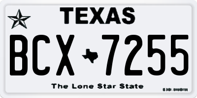 TX license plate BCX7255