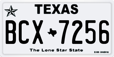 TX license plate BCX7256