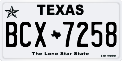 TX license plate BCX7258