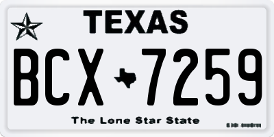 TX license plate BCX7259