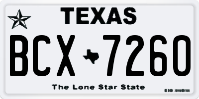 TX license plate BCX7260