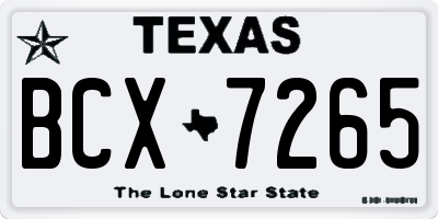 TX license plate BCX7265