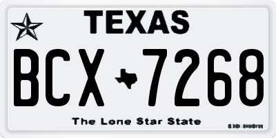 TX license plate BCX7268