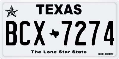 TX license plate BCX7274