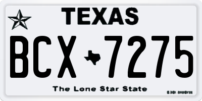 TX license plate BCX7275