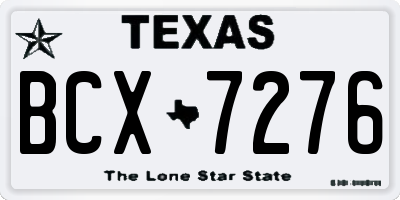 TX license plate BCX7276