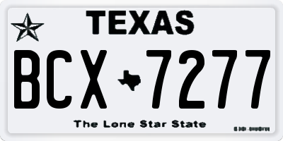 TX license plate BCX7277