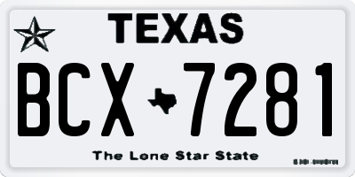 TX license plate BCX7281