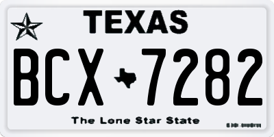 TX license plate BCX7282