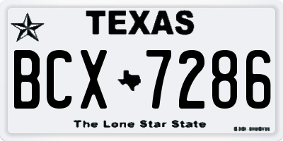 TX license plate BCX7286