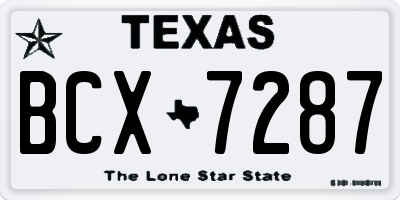 TX license plate BCX7287