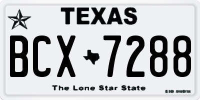 TX license plate BCX7288