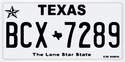 TX license plate BCX7289