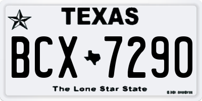 TX license plate BCX7290
