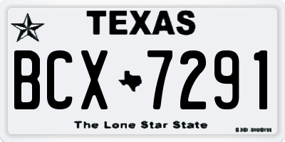 TX license plate BCX7291