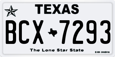 TX license plate BCX7293
