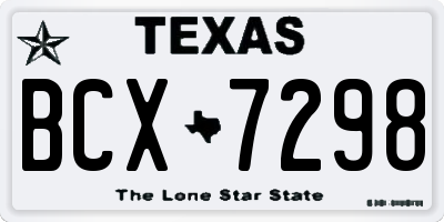 TX license plate BCX7298