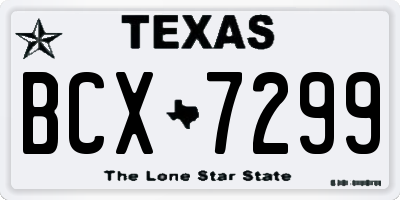 TX license plate BCX7299