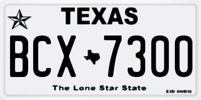 TX license plate BCX7300