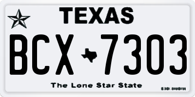 TX license plate BCX7303