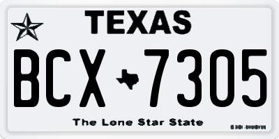 TX license plate BCX7305