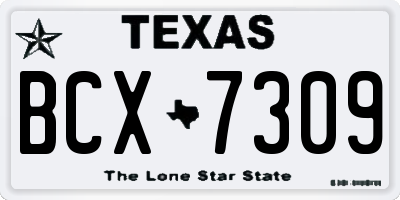 TX license plate BCX7309