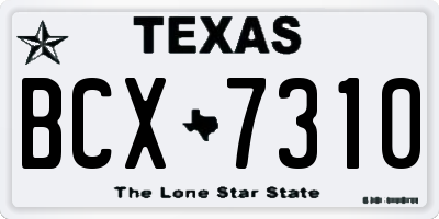 TX license plate BCX7310