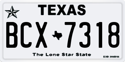 TX license plate BCX7318
