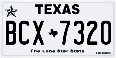 TX license plate BCX7320