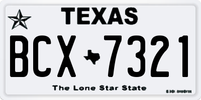 TX license plate BCX7321