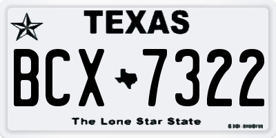 TX license plate BCX7322