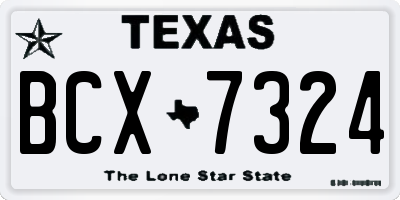 TX license plate BCX7324