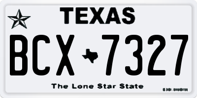 TX license plate BCX7327
