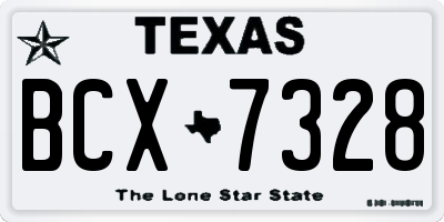TX license plate BCX7328