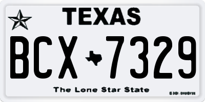 TX license plate BCX7329