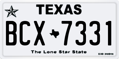 TX license plate BCX7331