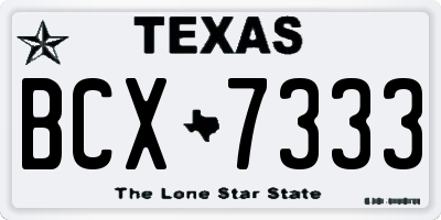 TX license plate BCX7333