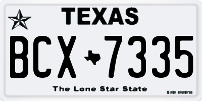 TX license plate BCX7335